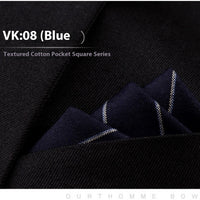 HKM-206291 Men's Striped Cotton Suit with Pockets and Matching Square Scarf