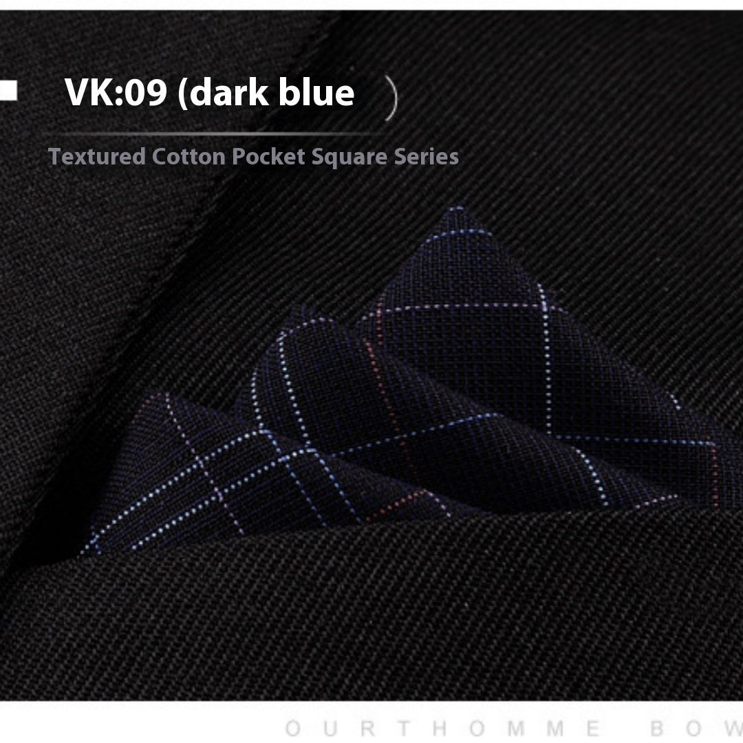 HKM-206291 Men's Striped Cotton Suit with Pockets and Matching Square Scarf