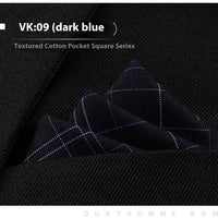 HKM-206291 Men's Striped Cotton Suit with Pockets and Matching Square Scarf