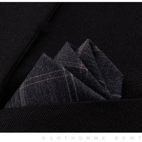 HKM-206291 Men's Striped Cotton Suit with Pockets and Matching Square Scarf