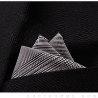 HKM-206291 Men's Striped Cotton Suit with Pockets and Matching Square Scarf