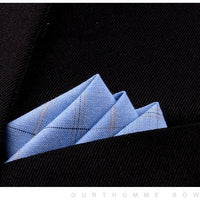 HKM-206291 Men's Striped Cotton Suit with Pockets and Matching Square Scarf