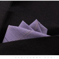 HKM-206291 Men's Striped Cotton Suit with Pockets and Matching Square Scarf