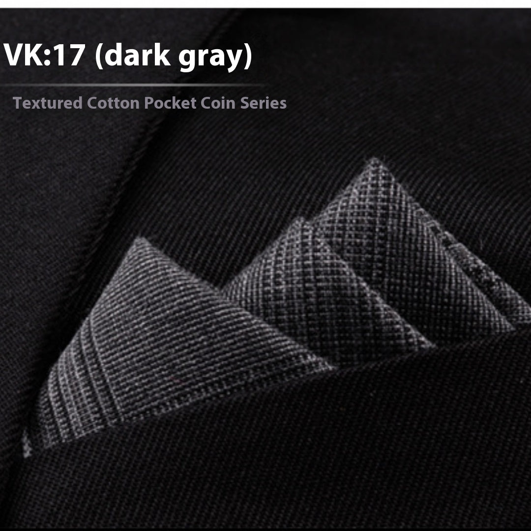 HKM-206291 Men's Striped Cotton Suit with Pockets and Matching Square Scarf