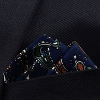 HKM-206291 Men's Striped Cotton Suit with Pockets and Matching Square Scarf