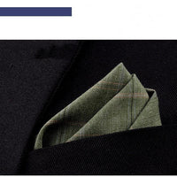 HKM-206291 Men's Striped Cotton Suit with Pockets and Matching Square Scarf