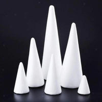 HKM-206419 Craft Foam Cones - Set of 5 Polystyrene Decorative Cones for DIY Projects and Holiday Decor