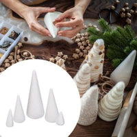 HKM-206419 Craft Foam Cones - Set of 5 Polystyrene Decorative Cones for DIY Projects and Holiday Decor