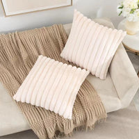 HKM-206419 Plush Vertical Striped Pillowcase in Multiple Colors