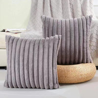 HKM-206419 Plush Vertical Striped Pillowcase in Multiple Colors