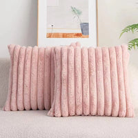 HKM-206419 Plush Vertical Striped Pillowcase in Multiple Colors