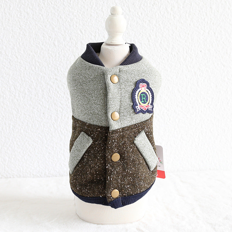 HKM-206483 Pet Baseball Coat for Dogs - Two-Legged Style, Available in Multiple Sizes