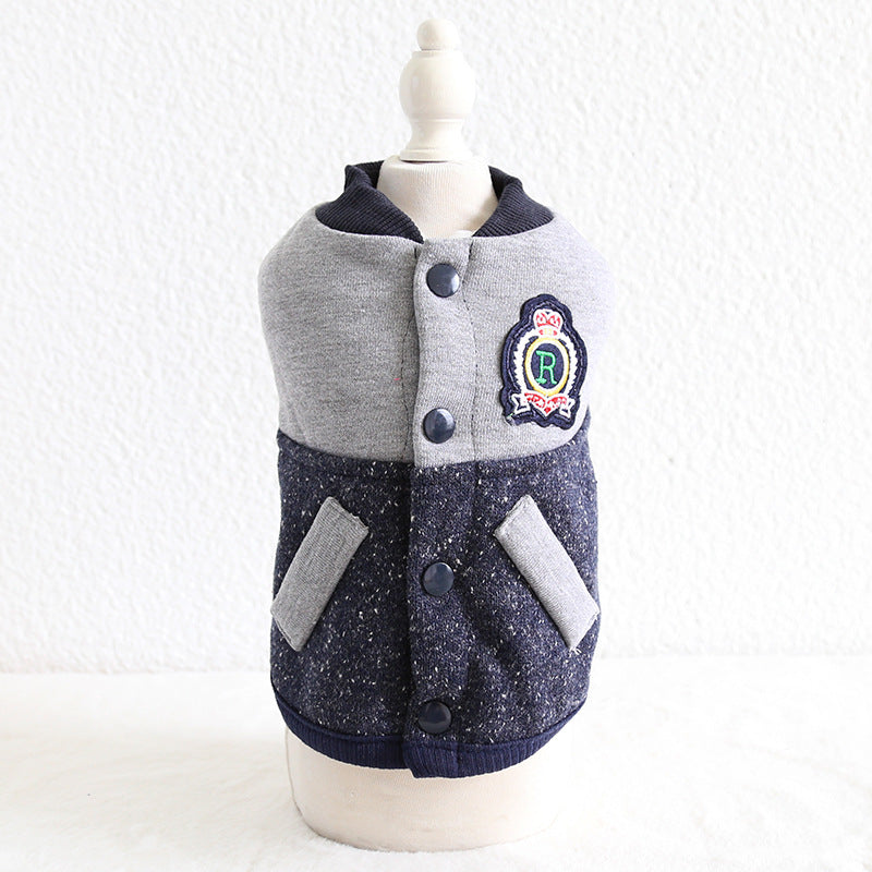 HKM-206483 Pet Baseball Coat for Dogs - Two-Legged Style, Available in Multiple Sizes