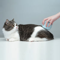 HKM-206547 Pet Needle Comb with Multifunctional Massage Brush for Cats - Soft Silicone for Safe Grooming and Hair Removal