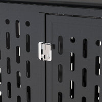 HKM-206611 Durable 45 Inch Heavy Duty Steel Dog Crate with Removable Trays and Lockable Wheels