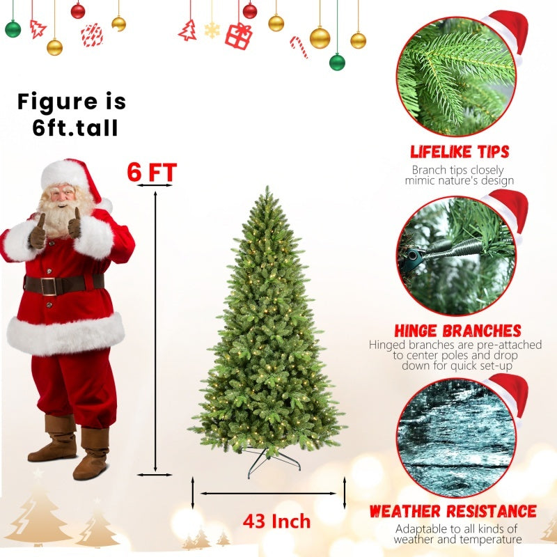 HKM-206739 6ft PE/PVC Hybrid Christmas Tree with 1168 Tips