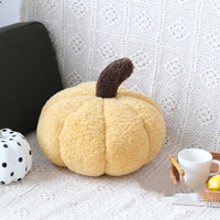 HKM-206739 Pumpkin-Shaped Plush Cushion in Dark Caramel, Cheese Yellow, or Beige Apricot - 35X20cm