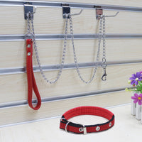 HKM-206803 Durable Metal Dog Traction Chain with PU Handle - Available in Black, Brown, and Red