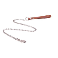 HKM-206803 Durable Metal Dog Traction Chain with PU Handle - Available in Black, Brown, and Red