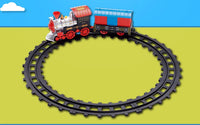 HKM-206867 Classic Battery Operated Adjustable Railway Train Set with Music and Lights