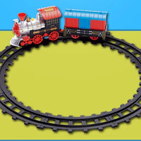 HKM-206867 Classic Battery Operated Adjustable Railway Train Set with Music and Lights