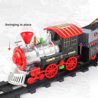HKM-206867 Classic Battery Operated Adjustable Railway Train Set with Music and Lights