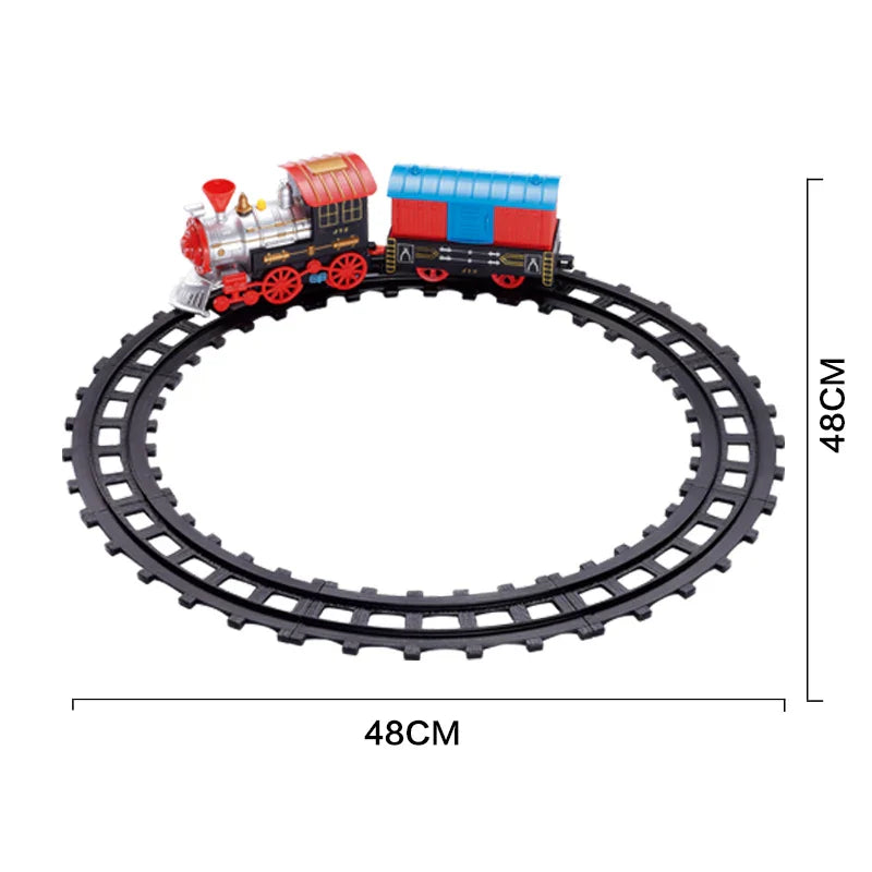 HKM-206867 Classic Battery Operated Adjustable Railway Train Set with Music and Lights