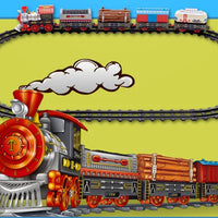HKM-206867 Classic Battery Operated Adjustable Railway Train Set with Music and Lights