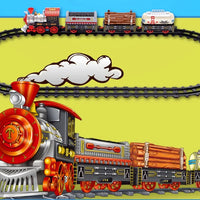 HKM-206867 Classic Battery Operated Adjustable Railway Train Set with Music and Lights