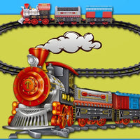 HKM-206867 Classic Battery Operated Adjustable Railway Train Set with Music and Lights