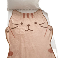 HKM-206931 Snuggly Cat Fleece Office Nap Blanket in Brown and White