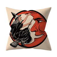 HKM-206995 Halloween-Themed Peach Skin Cushion Cover and Pillowcase, 45x45cm