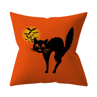 HKM-206995 Halloween-Themed Peach Skin Cushion Cover and Pillowcase, 45x45cm