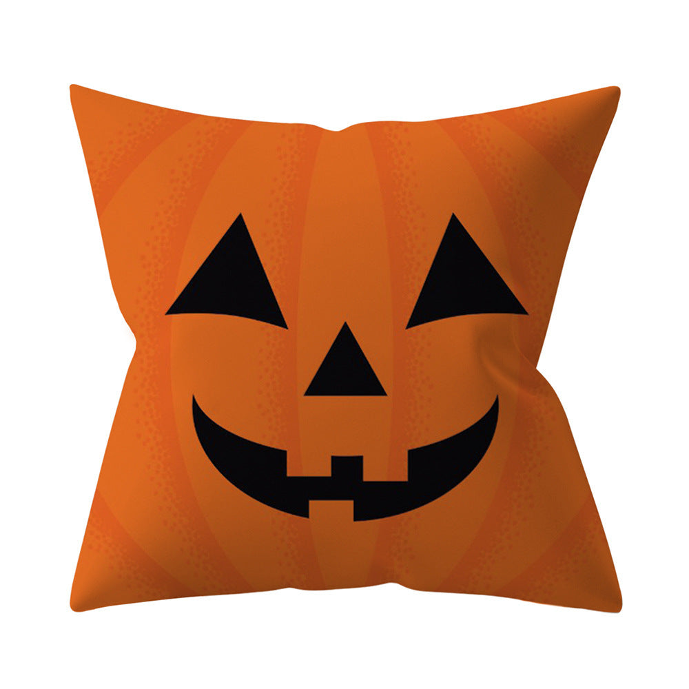 HKM-206995 Halloween-Themed Peach Skin Cushion Cover and Pillowcase, 45x45cm