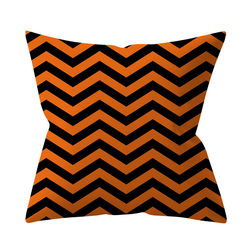 HKM-206995 Halloween-Themed Peach Skin Cushion Cover and Pillowcase, 45x45cm