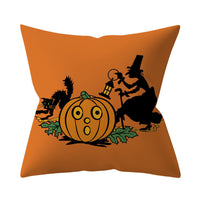 HKM-206995 Halloween-Themed Peach Skin Cushion Cover and Pillowcase, 45x45cm