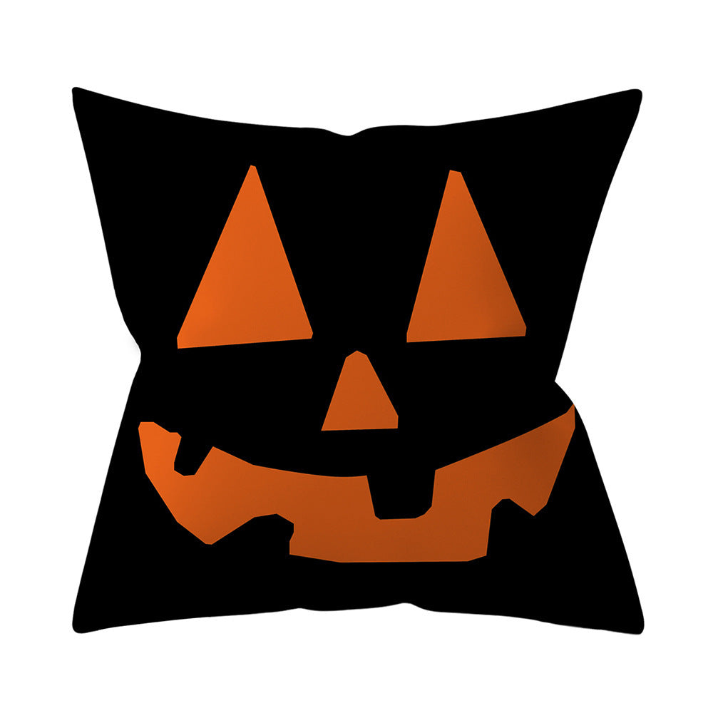HKM-206995 Halloween-Themed Peach Skin Cushion Cover and Pillowcase, 45x45cm
