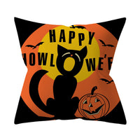 HKM-206995 Halloween-Themed Peach Skin Cushion Cover and Pillowcase, 45x45cm