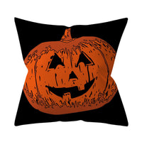 HKM-206995 Halloween-Themed Peach Skin Cushion Cover and Pillowcase, 45x45cm
