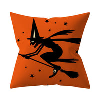 HKM-206995 Halloween-Themed Peach Skin Cushion Cover and Pillowcase, 45x45cm