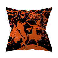 HKM-206995 Halloween-Themed Peach Skin Cushion Cover and Pillowcase, 45x45cm