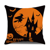 HKM-206995 Halloween-Themed Peach Skin Cushion Cover and Pillowcase, 45x45cm