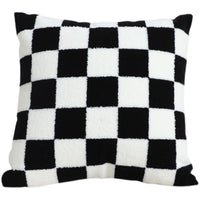 HKM-207059 Black and White Checkerboard Square Pillow for Living Room Sofa