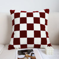 HKM-207059 Black and White Checkerboard Square Pillow for Living Room Sofa