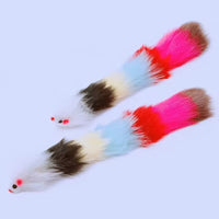HKM-207059 Colorful Plush Long-Haired Mouse Pet Toy - 30cm Flocking with Metal Bell