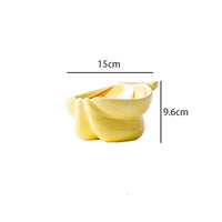 HKM-207123 Cervical Support Cat Bowls in Kiwi and Banana Designs - Medium Ceramic Set with Cushions