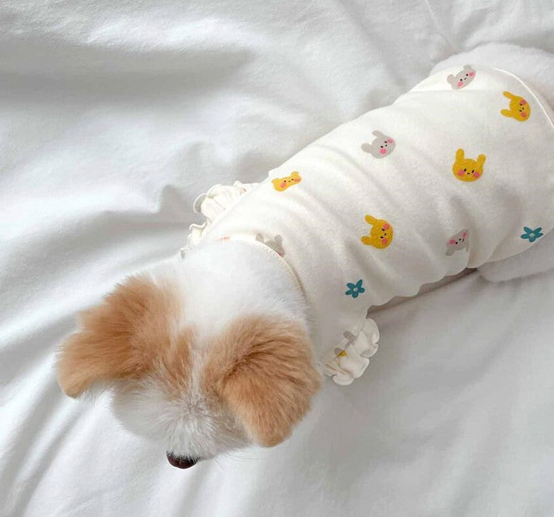 HKM-207187 Spring Casual Vest for Dogs - Two Feet Apparel in Pink and White, Sizes S to XL