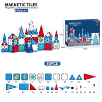 HKM-207251 3D Magnetic Building Tiles for Creative Learning - Educational Construction Blocks for Toddlers
