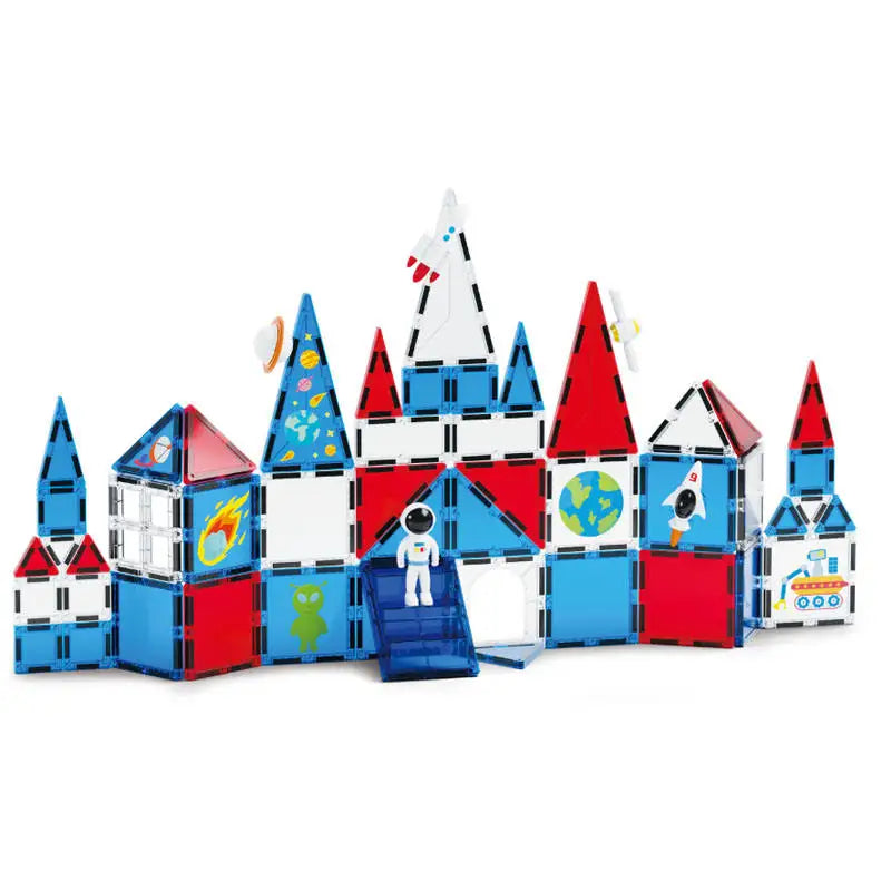 3D Magnetic Building Tiles for Creative Learning - Educational Construction Blocks for Toddlers