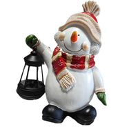 HKM-207571 Christmas Resin Snowman Decorative Landscape Lamp - European Style Elf Design